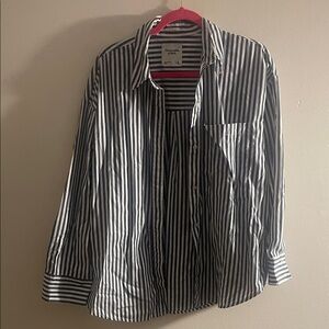 Abercrombie & Fitch Black and White Striped Blouse